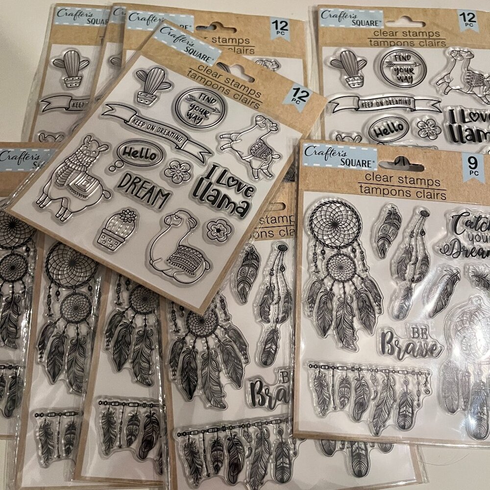 Llama & Dreamcatcher Clear Stamp Sets 10 Packs (NEW)